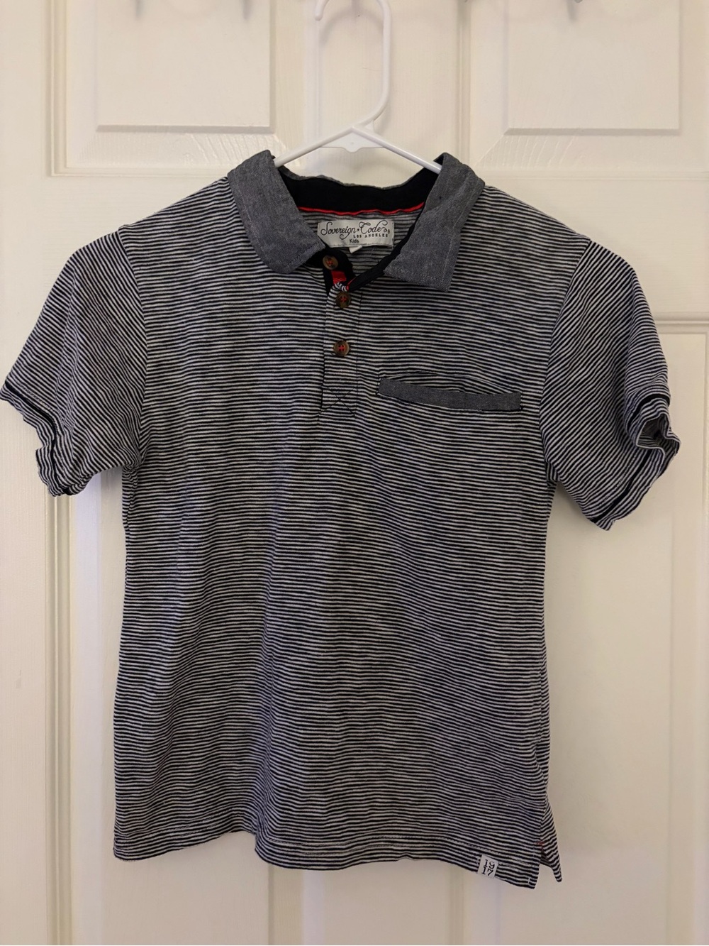 Sovereign Code Boys Striped Polo Shirt - Black & White